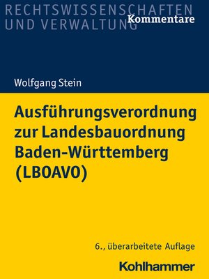 cover image of Ausführungsverordnung zur Landesbauordnung Baden-Württemberg (LBOAVO)